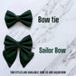Dark Green Dog Bow Tie or Sailor Bow: Wedding Party Collar Accessory