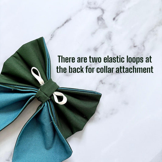 Dark Green Dog Bow Tie or Sailor Bow: Wedding Party Collar Accessory