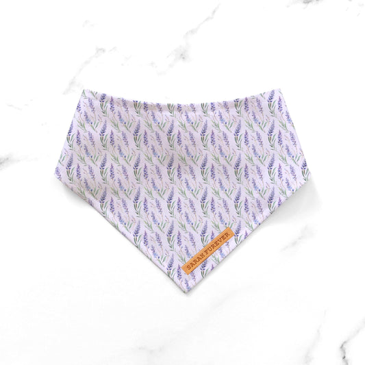 Purple Lavender Print Dog Bandana