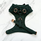 Bespoke Dog Wedding Tuxedo Harness: Dark Green Formal Suit for Dog of Honour