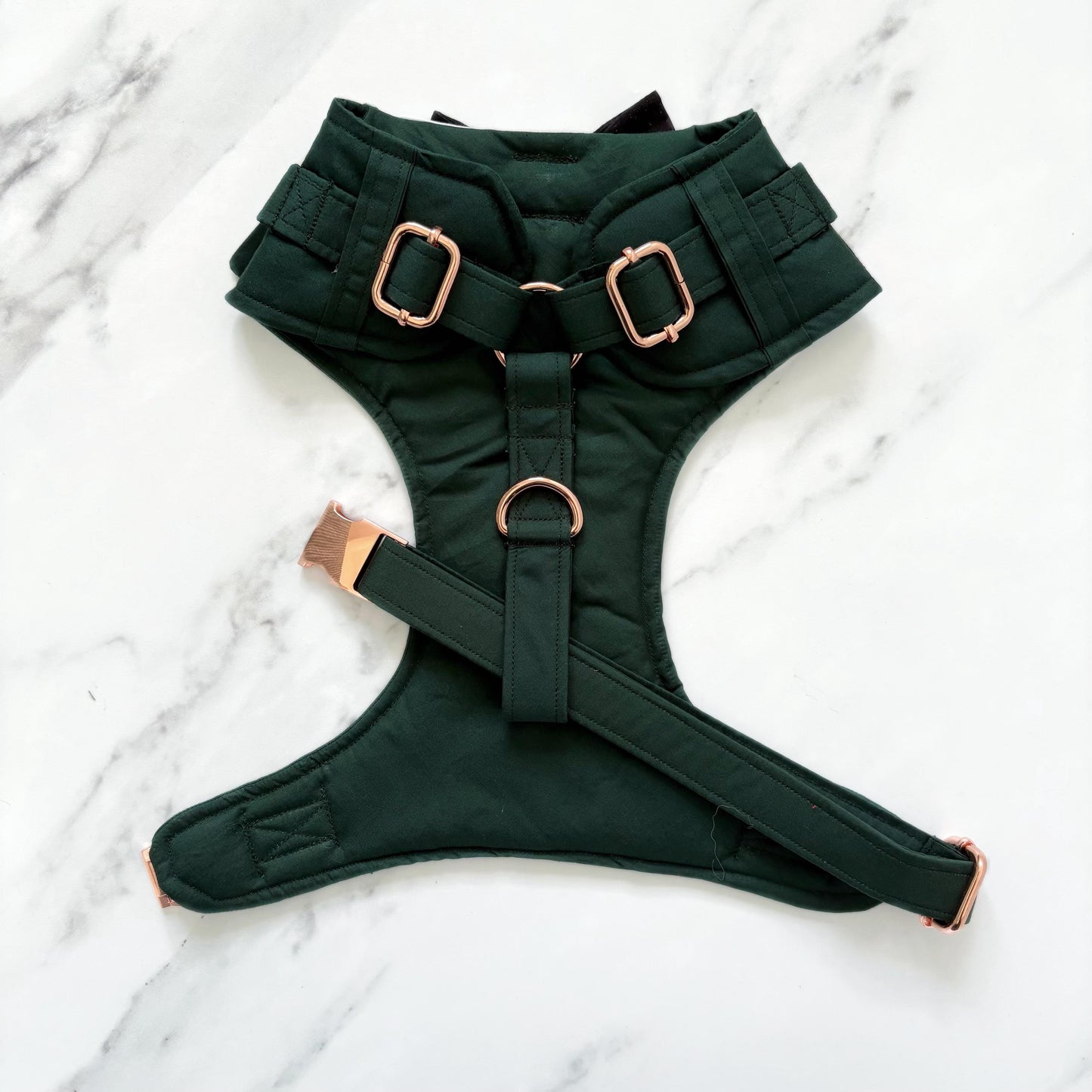 Bespoke Dog Wedding Tuxedo Harness: Dark Green Formal Suit for Dog of Honour