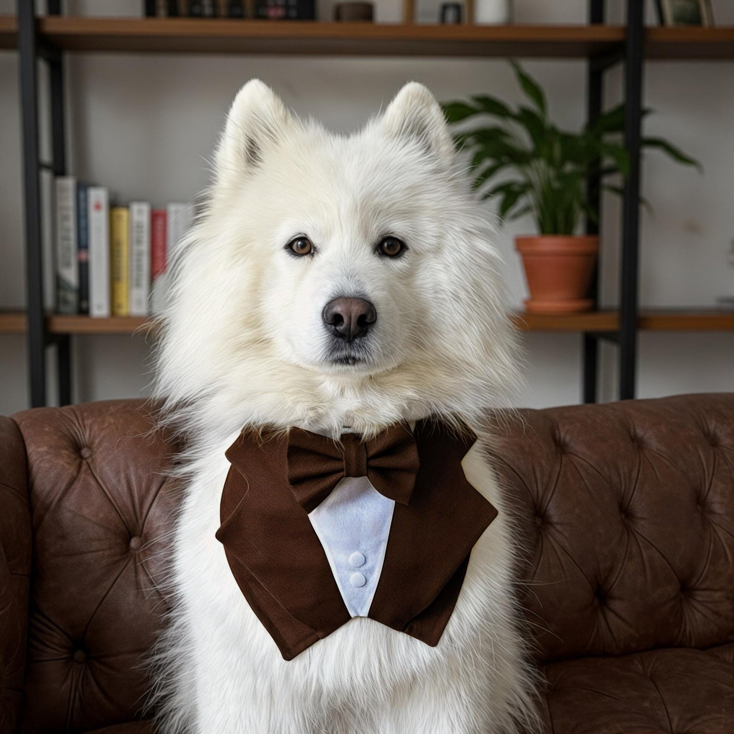 Dark Brown Dog Tuxedo Bandana: Wedding Ring Bearer Outfit
