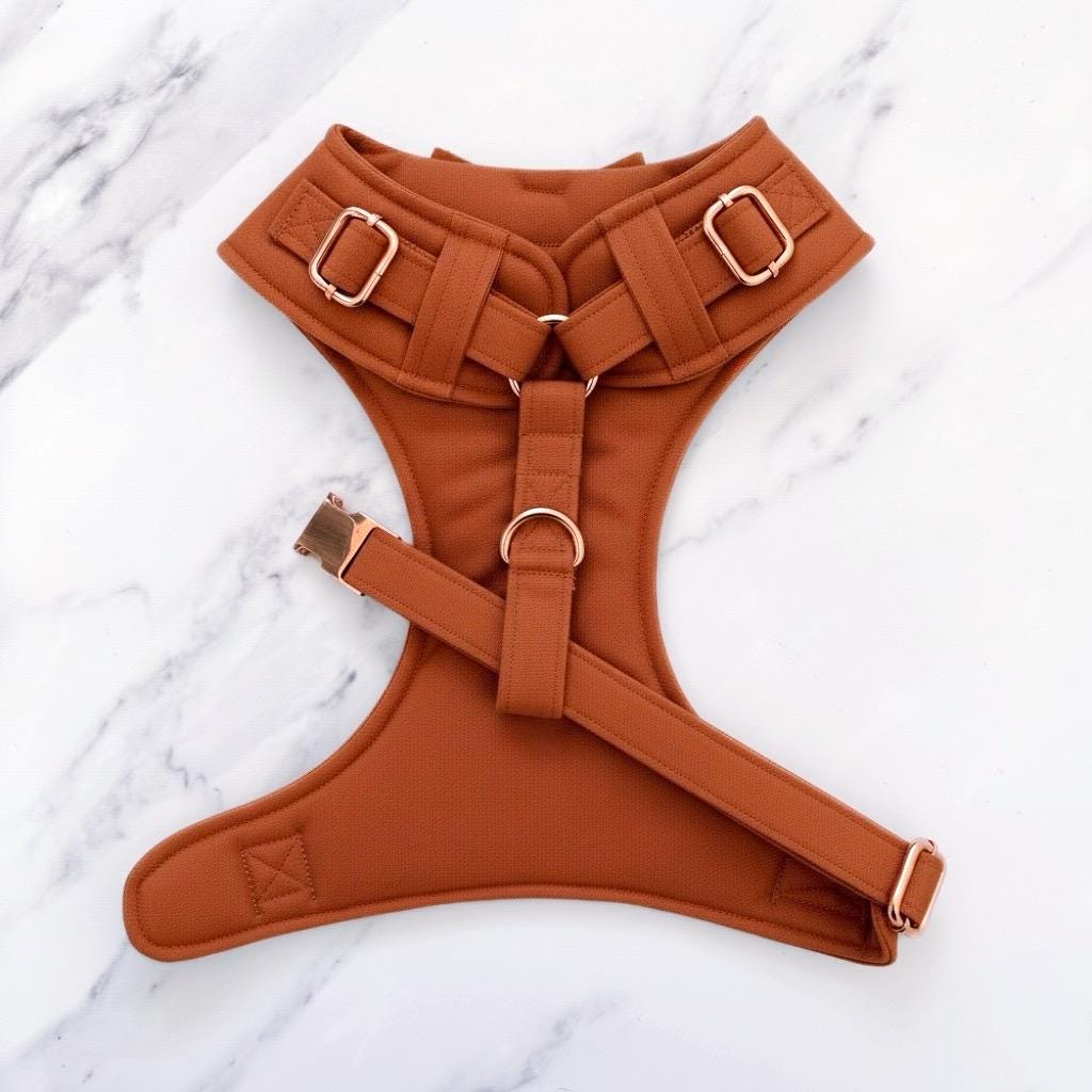 Bespoke Terracotta Dog Tuxedo Harness: Outfit for Dog Ring Bearer