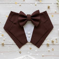 Dark Brown Dog Tuxedo Bandana: Wedding Ring Bearer Outfit