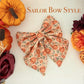 Autumn Pumpkin Patch Dog Bow, Available in Sailor Bow and Bow Tie Style
