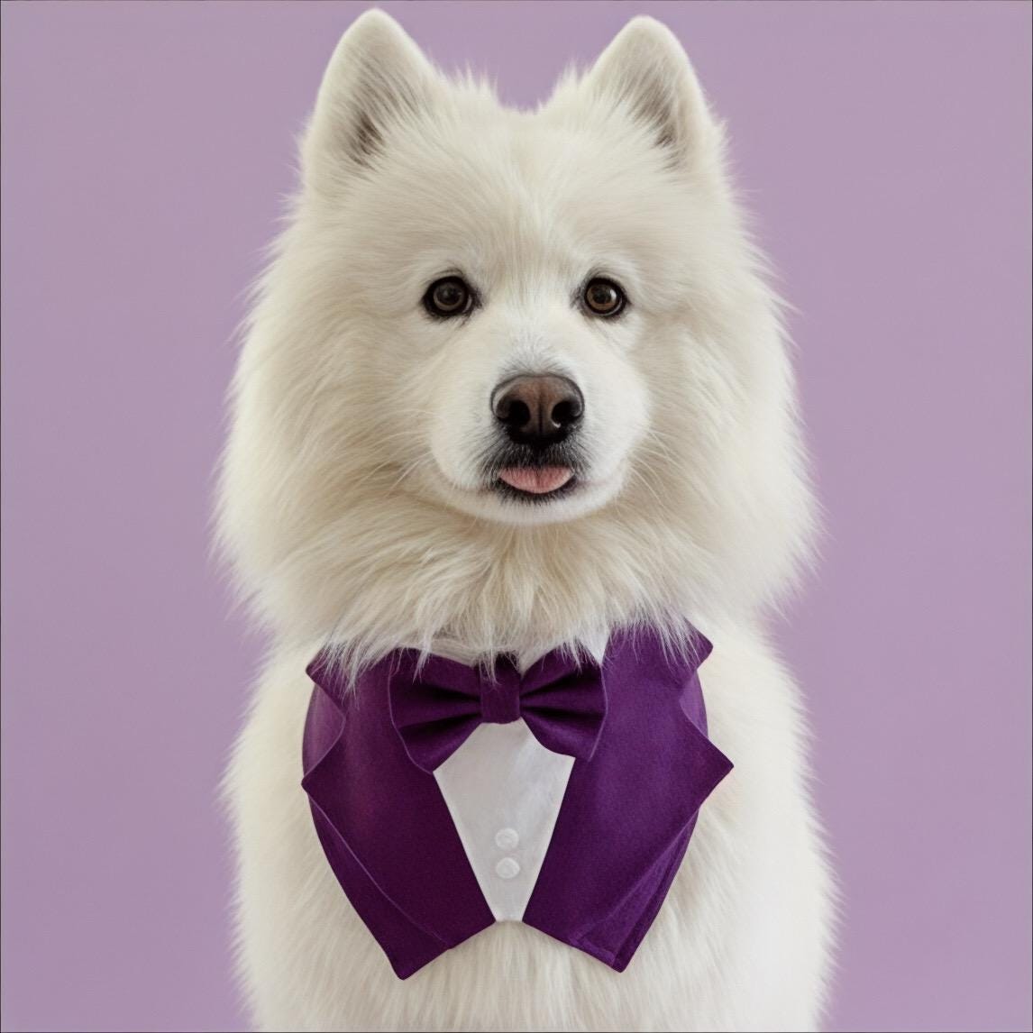 Dark Purple Wedding Dog Tuxedo Bandana: Ring Bearer Outfit, Handmade in Norfolk