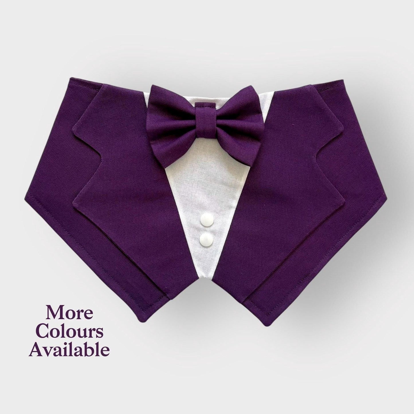 Dark Purple Wedding Dog Tuxedo Bandana: Ring Bearer Outfit, Handmade in Norfolk