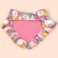 Dahlia Flower Dog Bandana with Ruffles