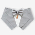 Light Grey Wedding Dog Bandana: Pet Ring Bearer Tuxedo Outfit