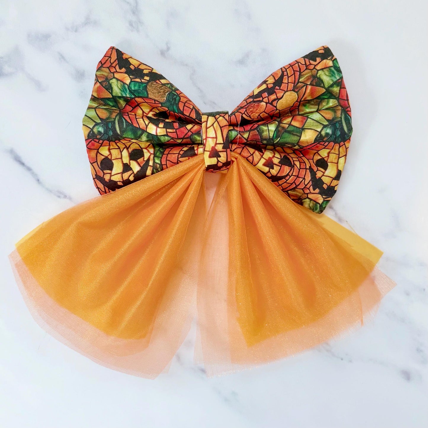 Spooky Halloween Pumpkin Patch Dog Bow Sailor Bow