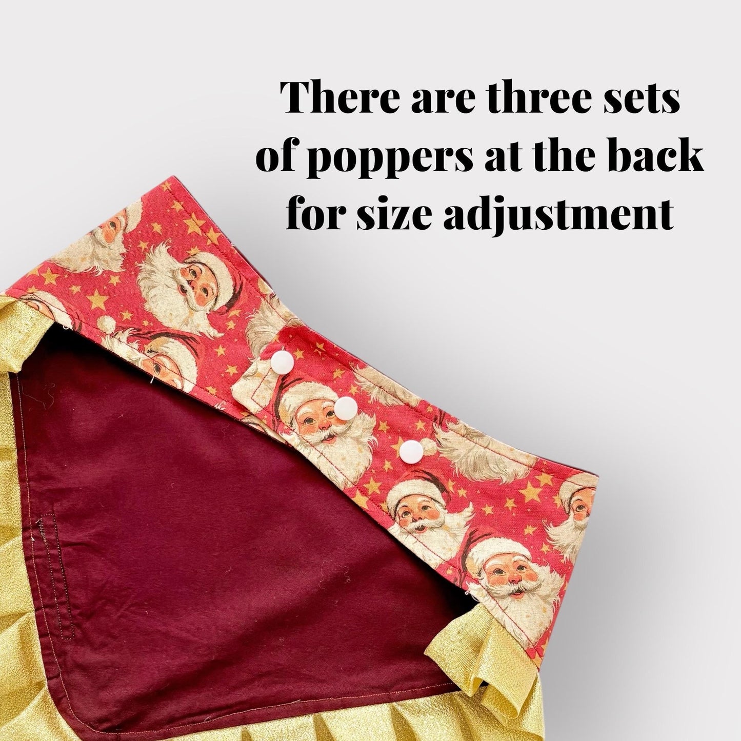 Father Christmas Santa Dog Bandana with Gold Ruffles
