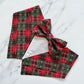Christmas Green and Red Plaids Dog Tuxedo Bandana