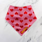 Red and Pink Heart Dog Bandana for Valentines Day