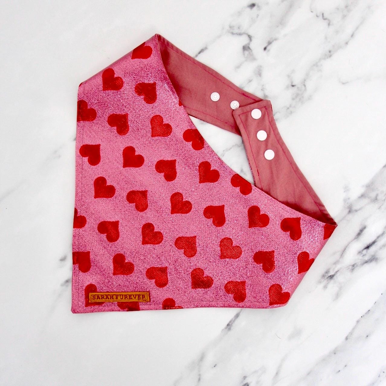Red and Pink Heart Dog Bandana for Valentines Day