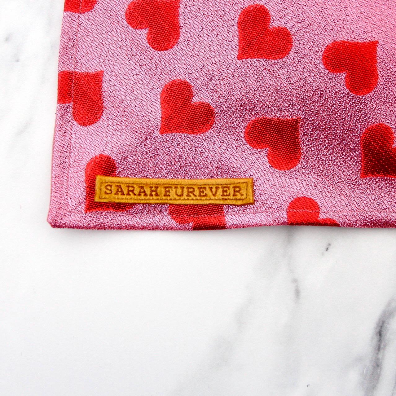 Red and Pink Heart Dog Bandana for Valentines Day