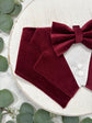 Wine Red Velvet Dog Tuxedo Bandana: Wedding Ring Bearer Outfit
