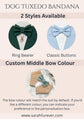 Olive Green Wedding Dog Tuxedo Bandana: Ring Bearer Outfit, Handmade in Norfolk