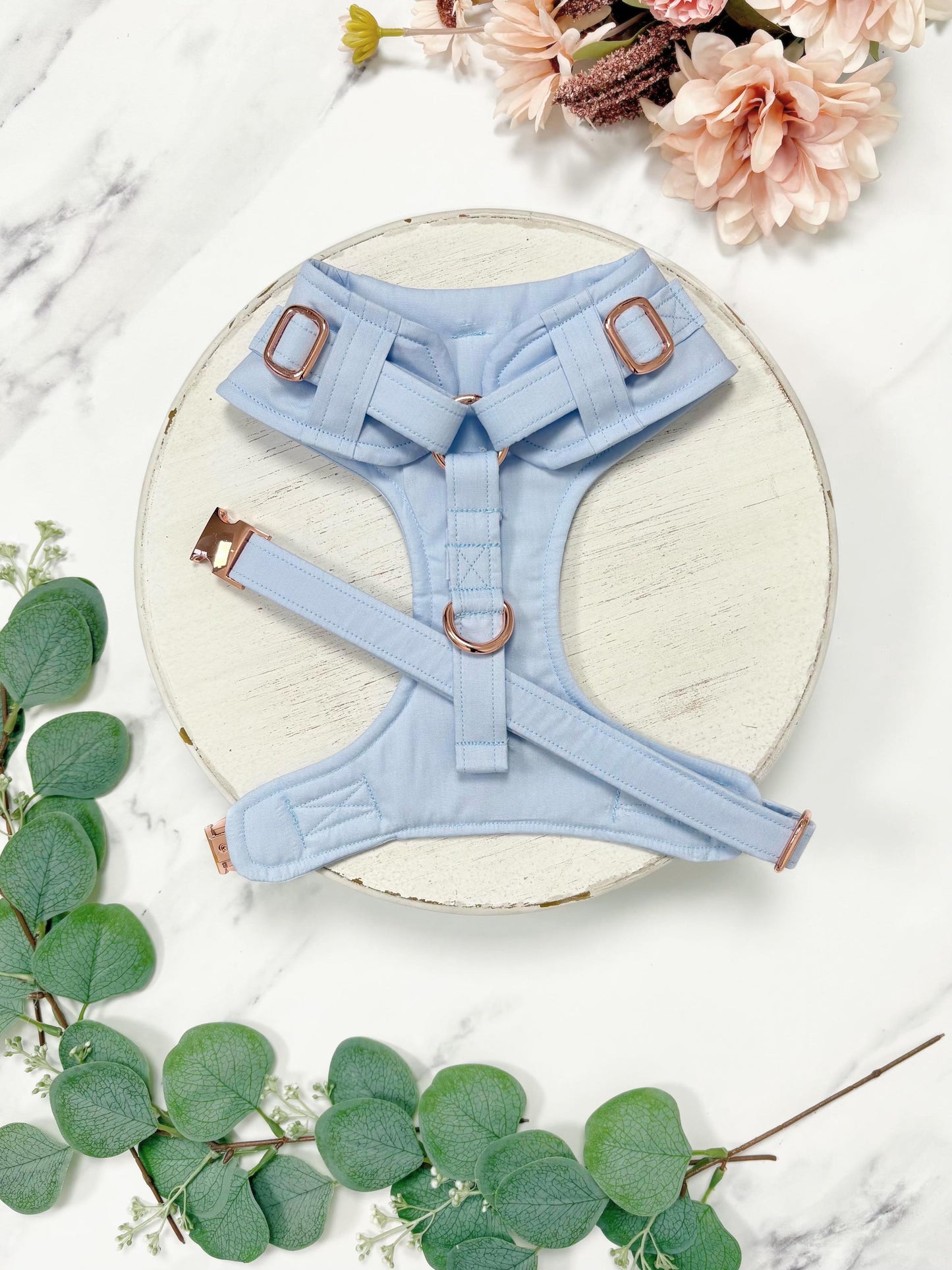 Made-to-Measure Light Blue Wedding Dog Tuxedo Harness: Custom Ring Bearer Outfit for Pets
