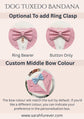Light Pink Wedding Dog Tuxedo Bandana, Ring Bearer Style Available, More Colours Available