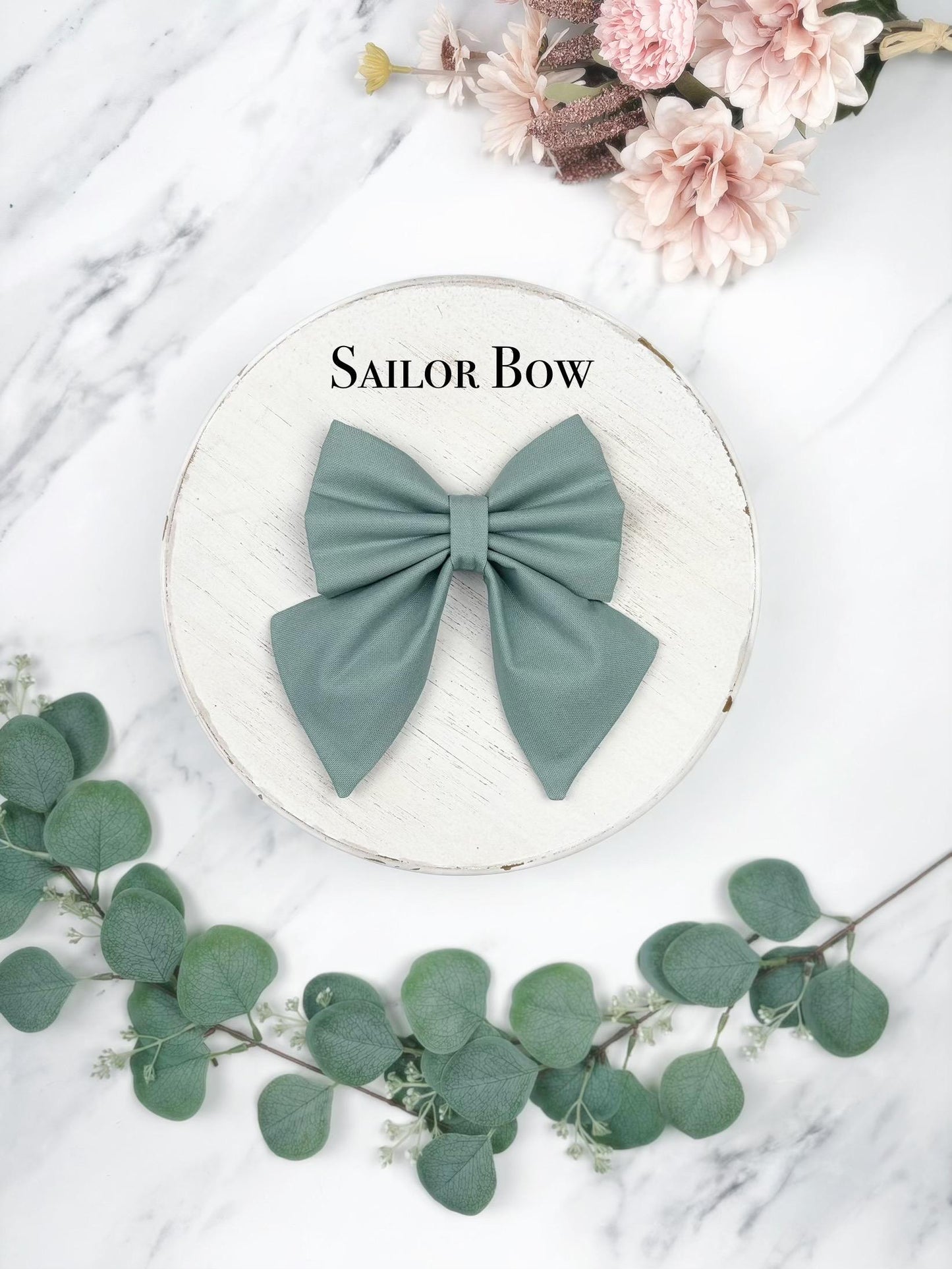 Sage dog bow, available in sailor bow and bow tie, optional with matching sage green dog collar, perfect for wedding and parties