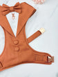 Bespoke Terracotta Dog Tuxedo Harness: Outfit for Dog Ring Bearer