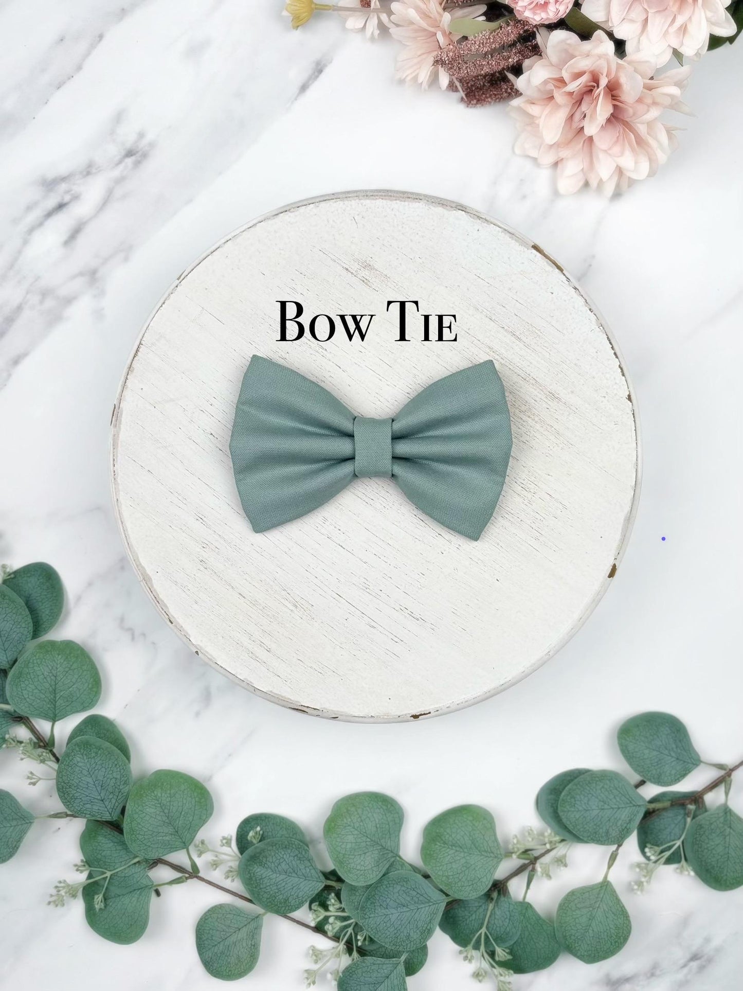 Heritage Sage Green Dog Bow Tie, Also Available in Sailor Bow, Matching Collar Available