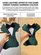 Bespoke Dog Wedding Tuxedo Harness: Dark Green Formal Suit for Dog of Honour