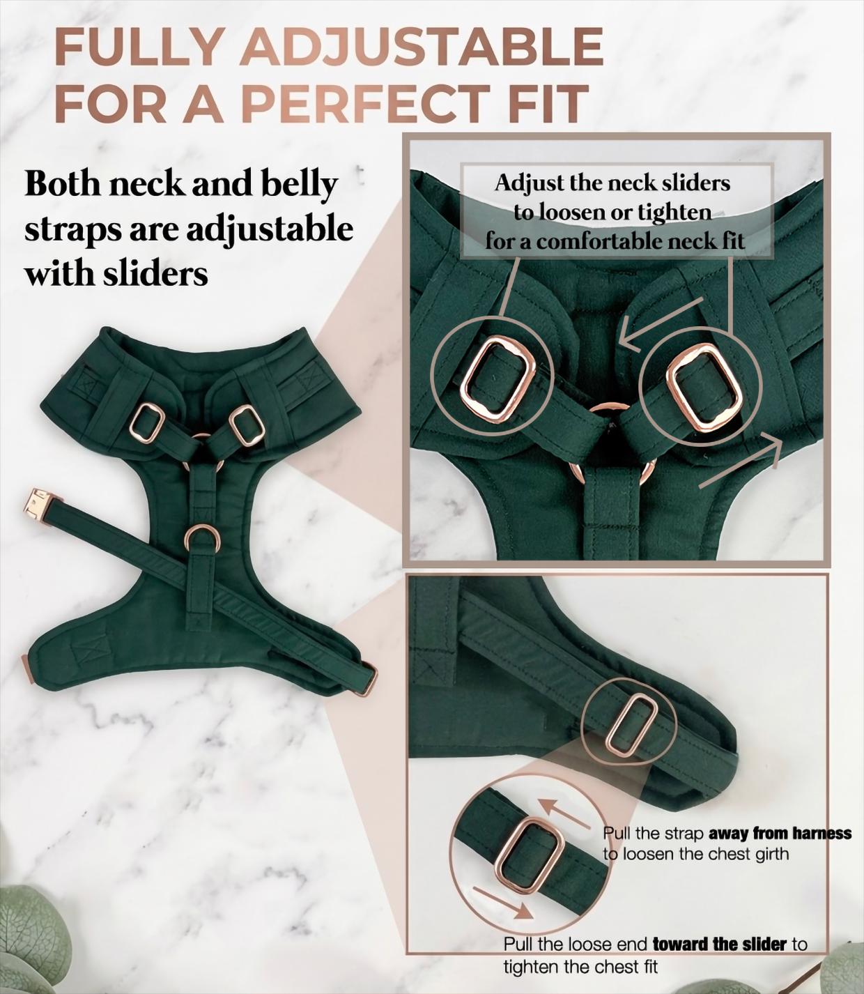 Bespoke Dog Wedding Tuxedo Harness: Dark Green Formal Suit for Dog of Honour