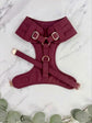Bespoke Burgundy Red Formal Dog Tuxedo Harness: Custom Wedding Attire for Dogs