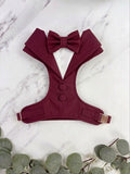 Bespoke Burgundy Red Formal Dog Tuxedo Harness: Custom Wedding Attire for Dogs