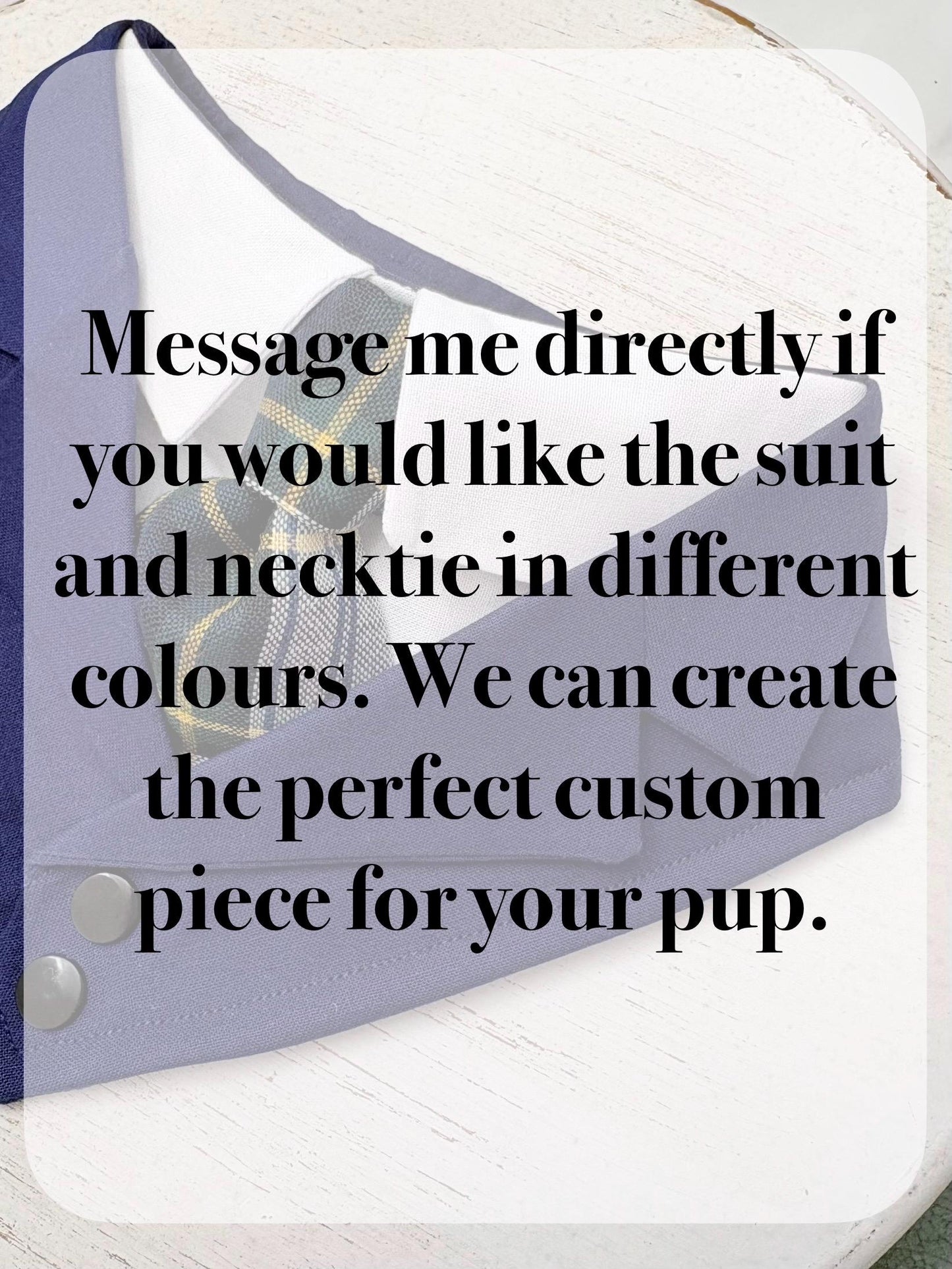 Navy Wedding Dog Suit Bandana with Tie, Bespoke Pet Wedding Outfit