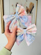 Summer Garden dog bow, Pastel Garden Dog Bow, available in sailor bow and bow tie styles, perfect for spring and summer