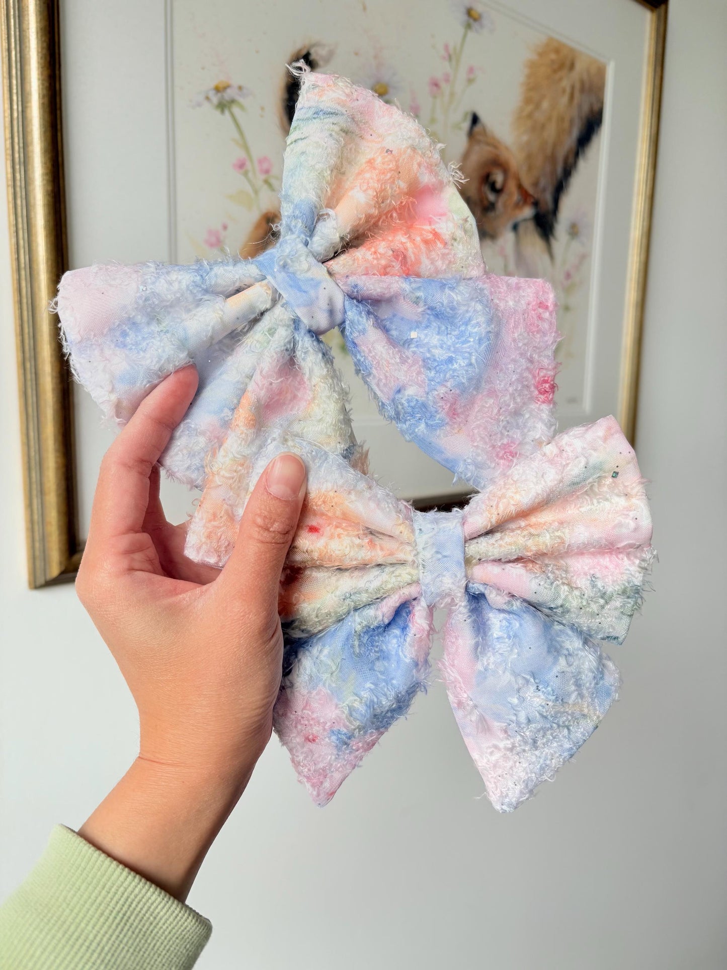 Summer Garden dog bow, Pastel Garden Dog Bow, available in sailor bow and bow tie styles, perfect for spring and summer