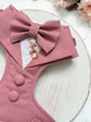 Bespoke Dusty Pink Dog Tuxedo Harness, Formal Dog Suit for Wedding