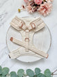 Natural Dog Tuxedo Harness with Bow Tie, Bespoke Neutral Ring Bearer Outfit