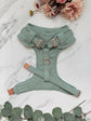 Bespoke Sage Green Wedding Suit for Dogs: Tuxedo Harness