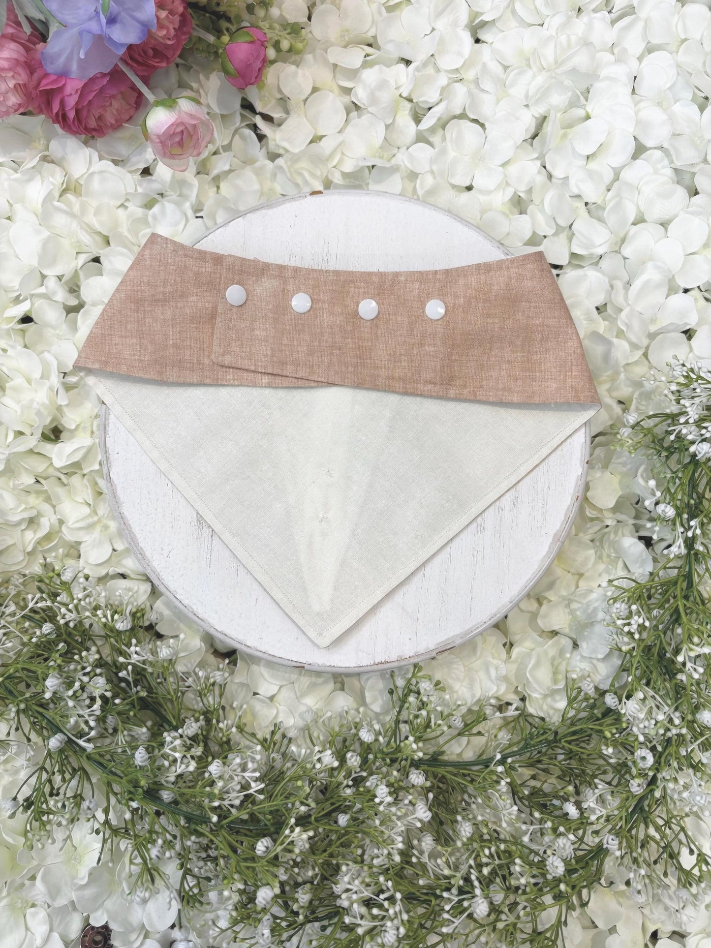 Taupe Wedding Dog Tuxedo Bandana, Ring Bearer Style Available, More Colours Available