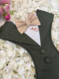 Olive Green Dog Tuxedo Harness: Made-to-measure Formal Wedding Outfit