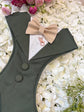 Olive Green Dog Tuxedo Harness: Made-to-measure Formal Wedding Outfit