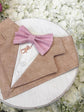Taupe Wedding Dog Tuxedo Bandana, Ring Bearer Style Available, More Colours Available