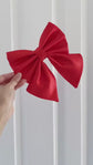 Bright Red Dog Bow, Available in Sailor bow and Bow Tie Style, Silk Satin Dog Collar and Bow set, festive Christmas bow,