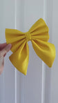 Bright Yellow Dog Bow, Available in Sailor bow and Bow Tie Style, Silk Yellow Dog Collar and Bow set, Spring and Summer Dog Bow Collar