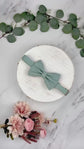 Heritage Sage Green Dog Bow Tie, Also Available in Sailor Bow, Matching Collar Available
