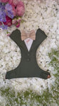Olive Green Dog Tuxedo Harness: Made-to-measure Formal Wedding Outfit