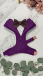 Made-to-measure Dark Purple Dog Tuxedo Harness: Ring Bearer Outfit for Pets