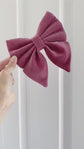 Dusty Pink velvet dog bow, available in sailor bow and bow tie styles, optional with matching collar, dusky rose velvet dog bow collar