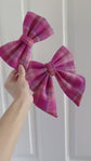 Pink Tartan Dog Bow for Valentine's Day: Bow Tie or Sailor Bow