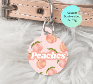 Peachy Peach Pet ID Tag