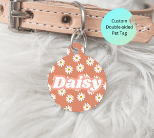 Floral Daisies Pet ID Tag