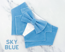 Load image into Gallery viewer, Sky Blue Velvet Dog Tuxedo Bandana